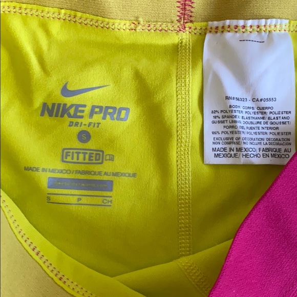 NIKE PRO BIKE SHORTS NEON STRETCH SPANDEX WORKOUT BIKE SHORTS S - Picture 4 of 10